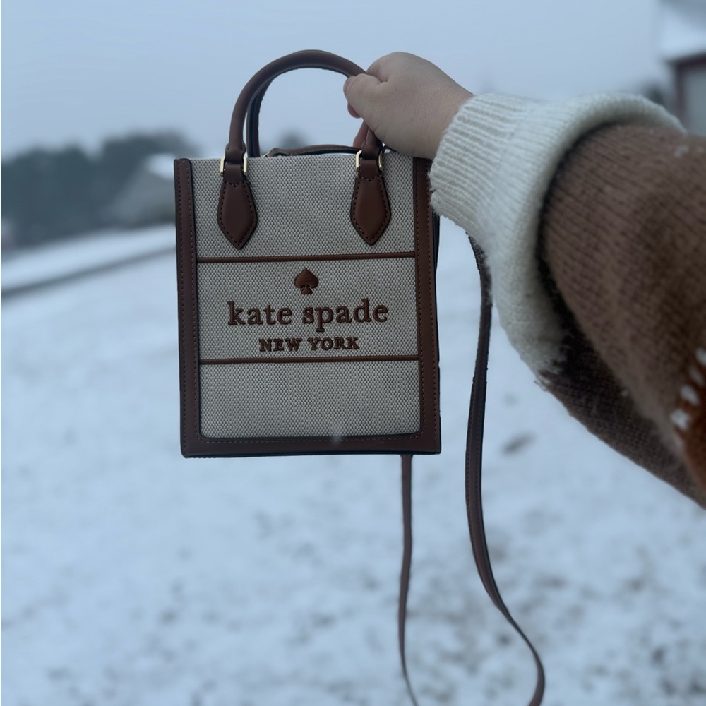 Kate Spade Brown and Cream Mini Bag